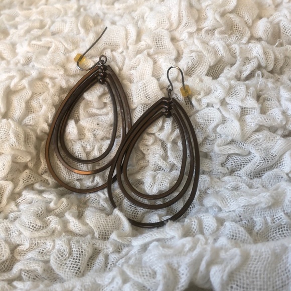 Brown Teardrop Earrings - Picture 1 of 2